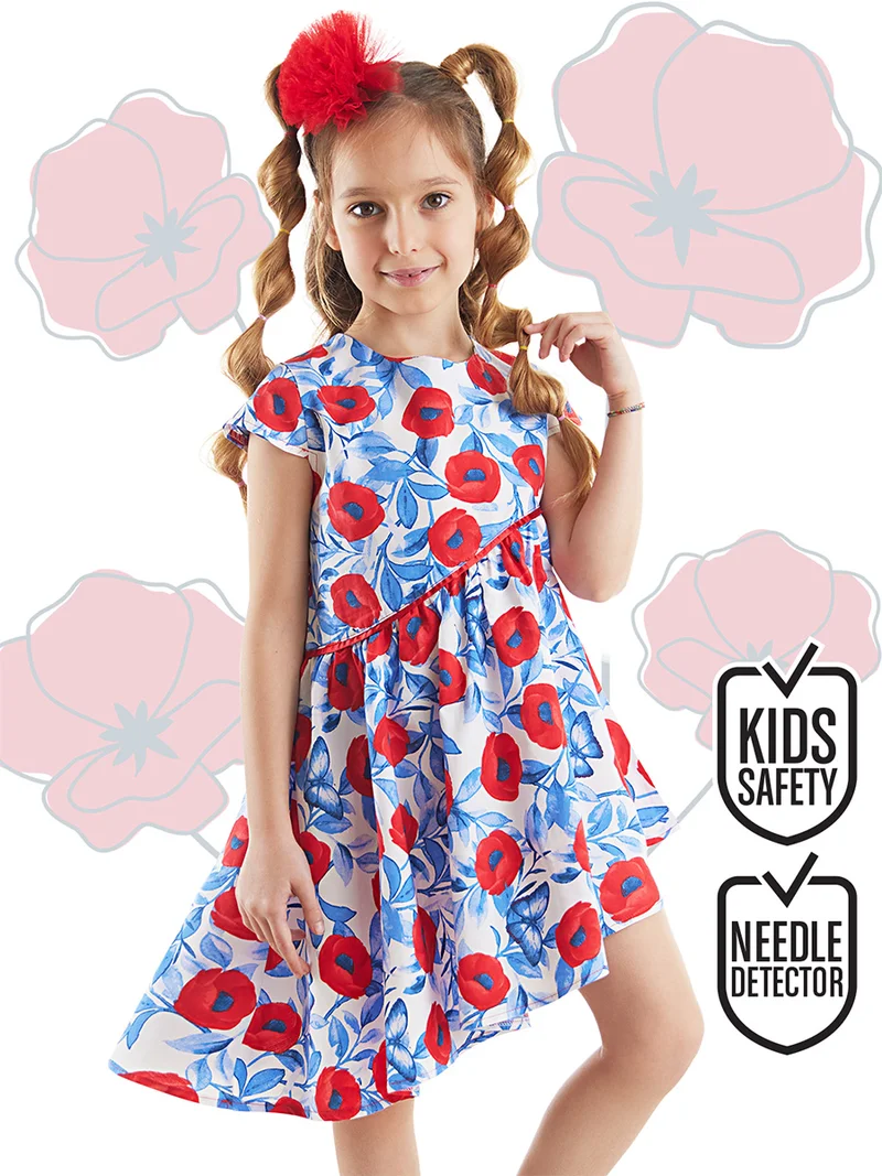 MSHB&G Poppy Red&Blue Poplin Girl Dress